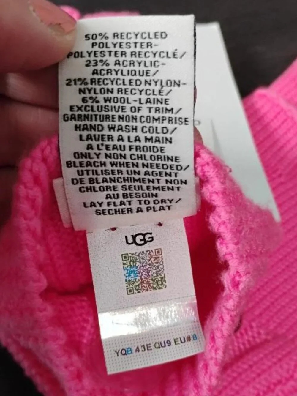 UGG Pink Knit Fingerless Gloves NWT